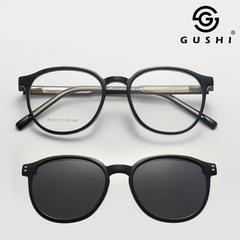 2024新款女墨鏡磁吸眼鏡跨境批發韓版百搭高級感圓框偏光太陽鏡男