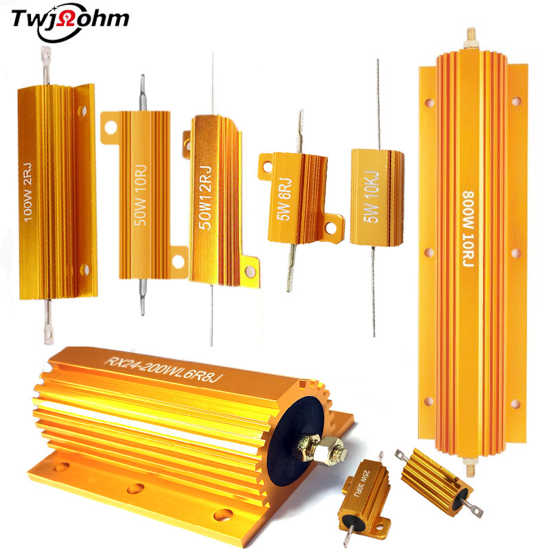 RX24 high power 25W50W100W200W300W800W gold aluminum shell resistance discharge decoding load current limit