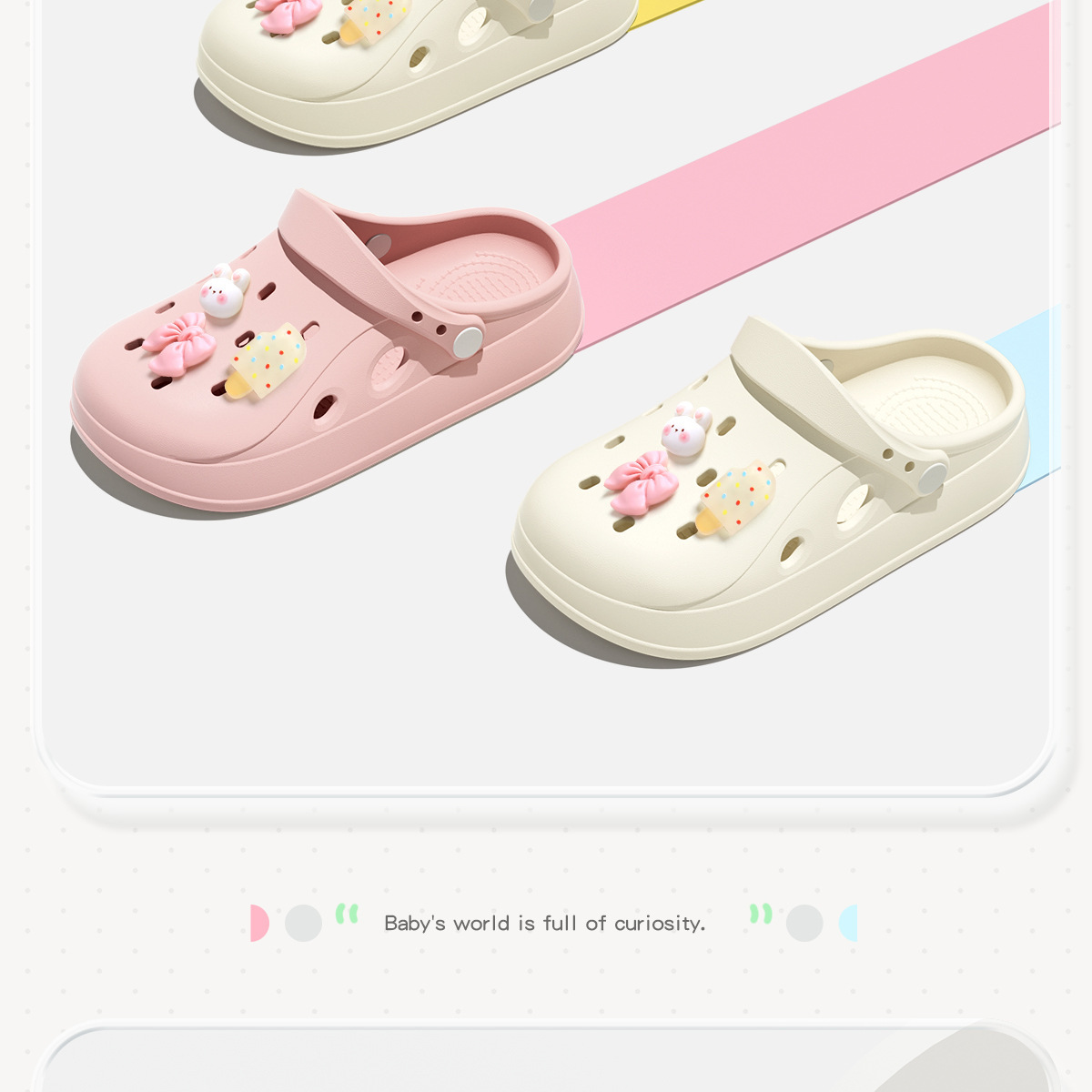 Children's Solid Color Clogs Parent-child Beach Sandals Slippers_voghion.com