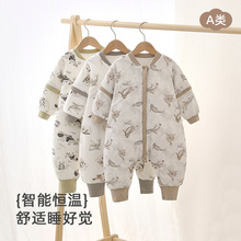 婴儿分腿睡袋纯棉A类春秋薄棉睡袋儿童四季60g连体睡衣宝宝睡袋