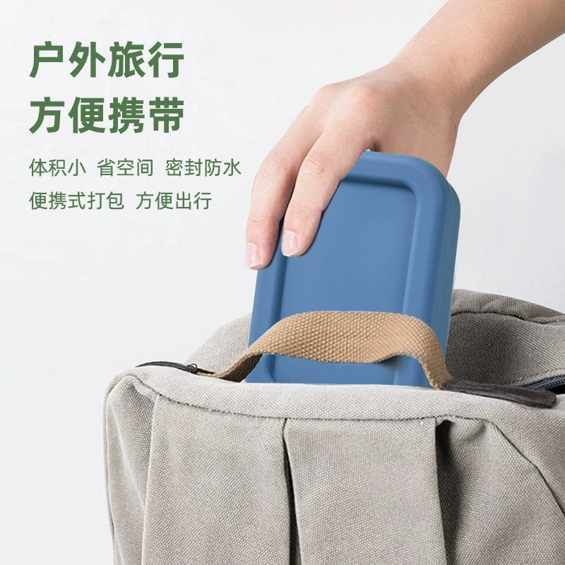 (Cross-border trading), silicone soap holder for traveling, universal handheld plastic storage box, drying rack