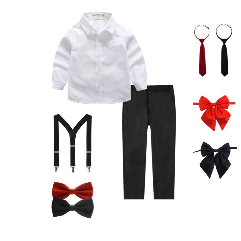 Boys' long-sleeved suit white shirts, bi...