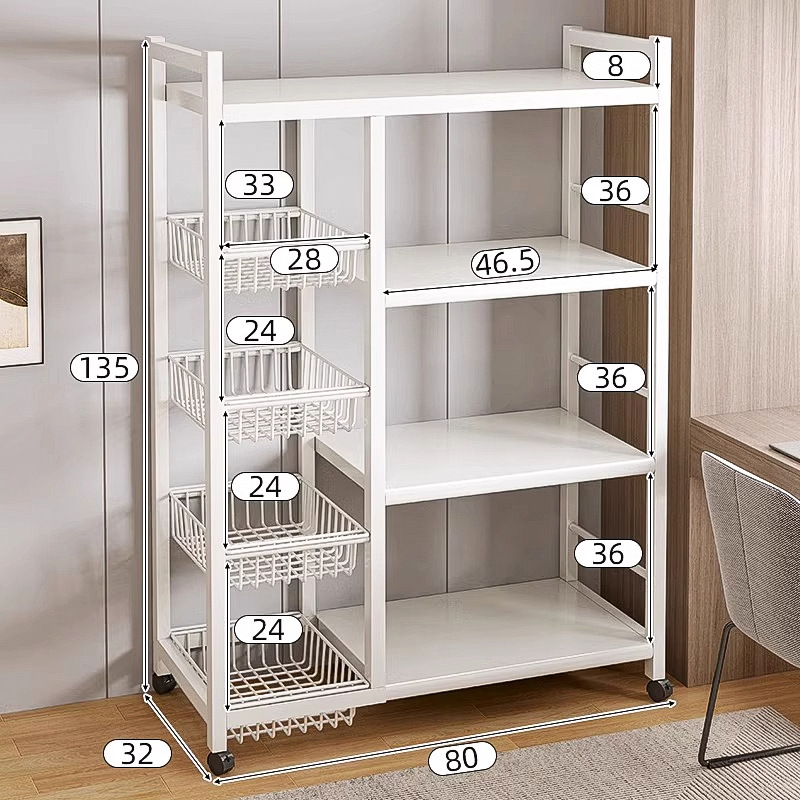 Estante de cocina Estante de almacenamiento de vegetales multicapa de piso contra la pared Estante de almacenamiento de bocadillos Estante multifunción para el hogar