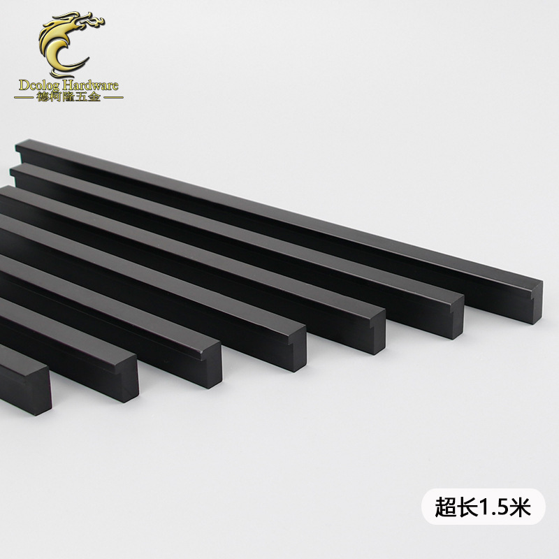 歐式簡約太空鋁黑色金色把手 實心加長 衣櫃櫥酒櫃抽屜鋁合金拉手