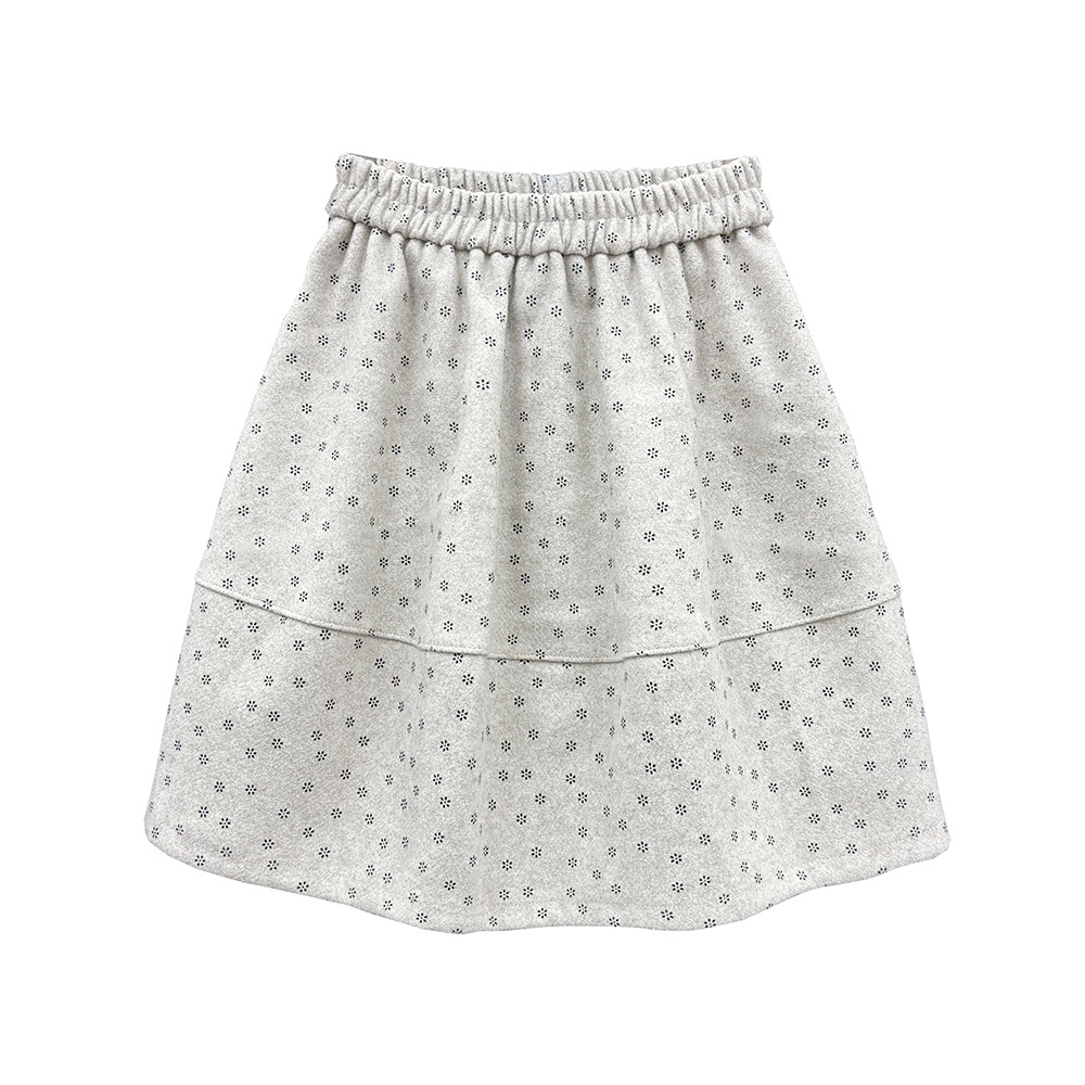 有口袋毛呢短裙秋冬新款女大码印花A字宽松半身裙搭配五分裙中裙