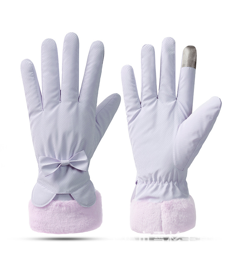 Neue warme Samthandschuhe in Macaron-Farbe für Herbst und Winter, wasserdicht und niedlich im Stil der Elektrofahrrad-Fahrradhandschuhe mit Touchscreen_voghion.com