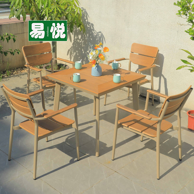 Combinación 6:4 silla 80*80 * H73 mesa cuadrada de impresión de aceite de Neptuno