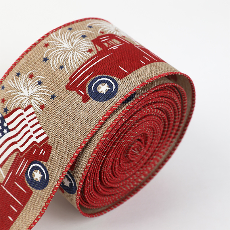 Transfronterizos nuevos Estados Unidos independientes japoneses imitación de tela de tela de impresión de estrella de pentaco atmósfera decoración accesorios al por mayor