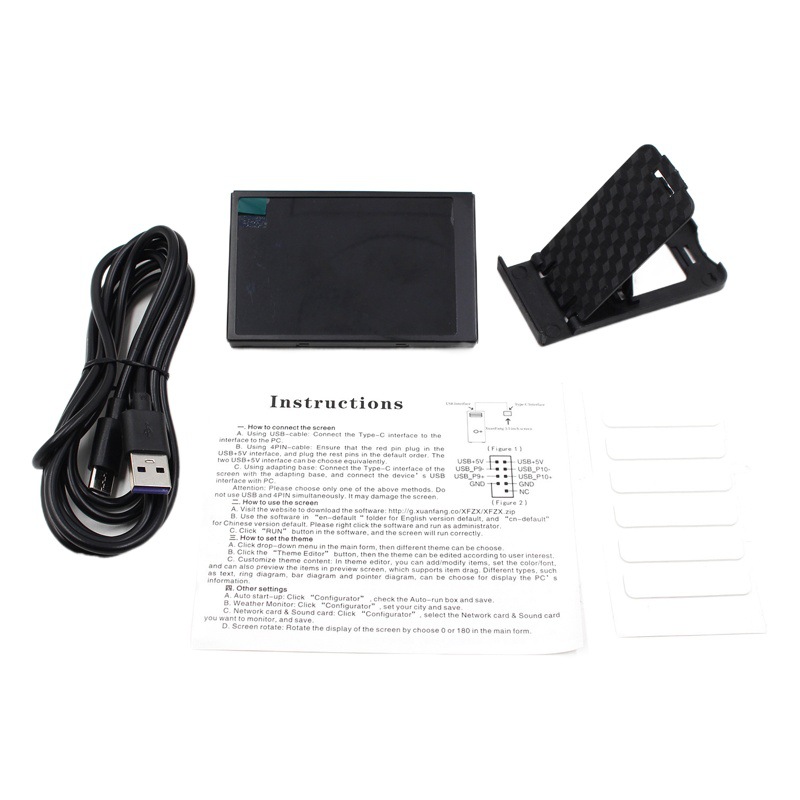 3,5 pulgadas computadora pequeña sub-pantalla IPS Full-view USB Chasis de monitoreo de computadora USB sub-pantalla libre AIDA6 en stock