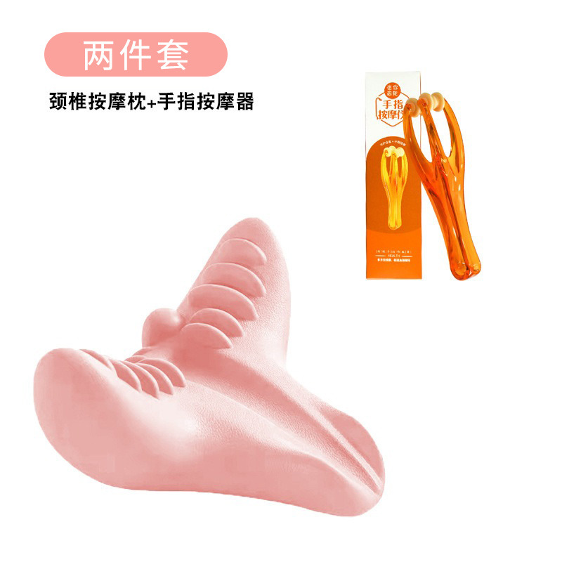 Almohada de columna cervical, masaje de estiramiento, almohada de columna cervical, acupresión por gravedad, protección portátil para el cuello en el hogar, almohada de masaje de relajación para hombros y cuello