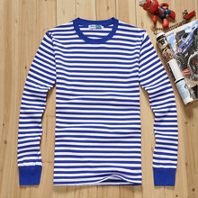 海魂衫长袖T恤印logo海军衫蓝白条纹圆领班服印字图休闲百搭