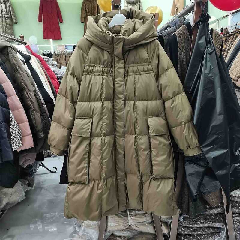 2024 New Mid-length Hooded Down Jacket Women's Thickened Vest-shaped Slimming Large Pocket Warm White Duck Down Jacket 2024 New Mid-length Hooded Down Jacket Women's Thickened Vest-shaped Slimming Large Pocket Warm White Duck Down Jacket