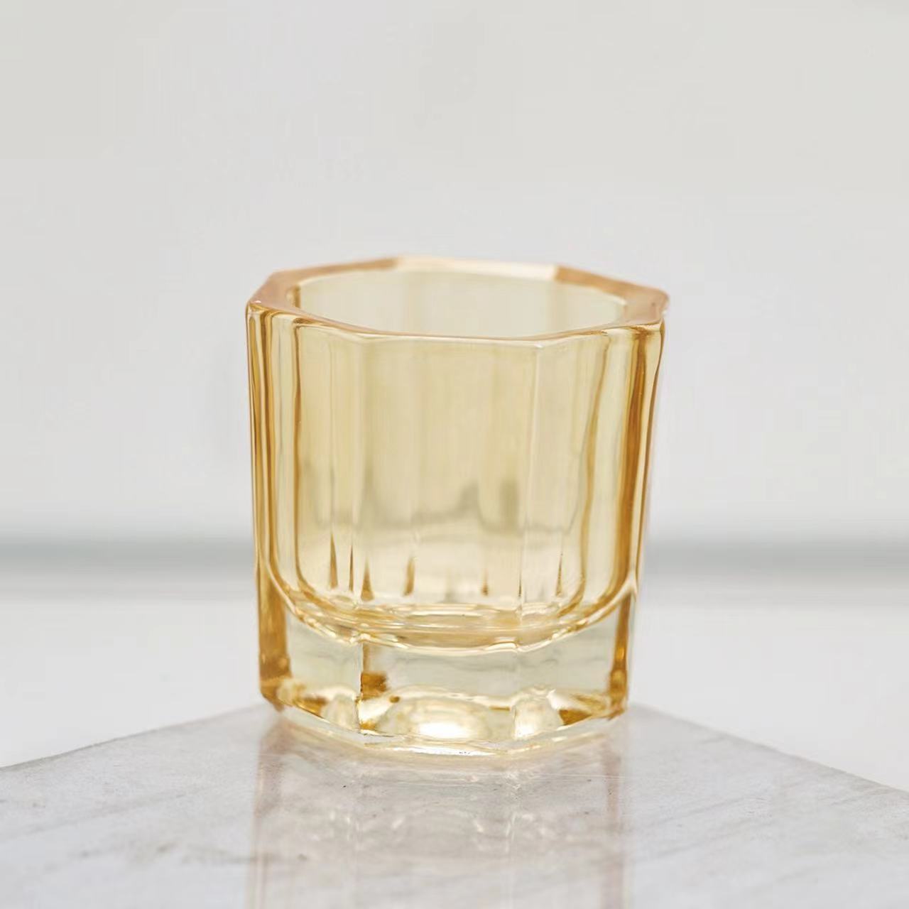 Suministro directo transfronterizo de color de uñas taza de cristal octogonal uñas de vidrio taza de mezcla de color especial taza de lavado de uñas taza de líquido