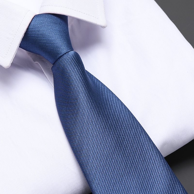 Men's Zipper Tie Blue Striped Professional Formal Wedding Necktie_voghion.com