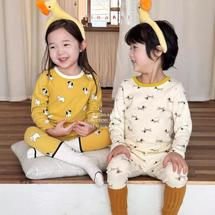 82311 Nancy Children's Class A Pajamas for Boys and Girls Wool Pull Rack Home Clothes Cotton Stretch Autumn Clothes Pants Set