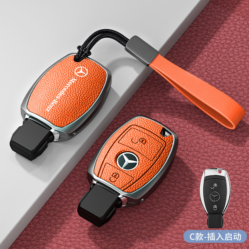 모델 C 삽입 2버튼 엠마 오렌지 아연 합금 단일 쉘 + 핸드 스트랩