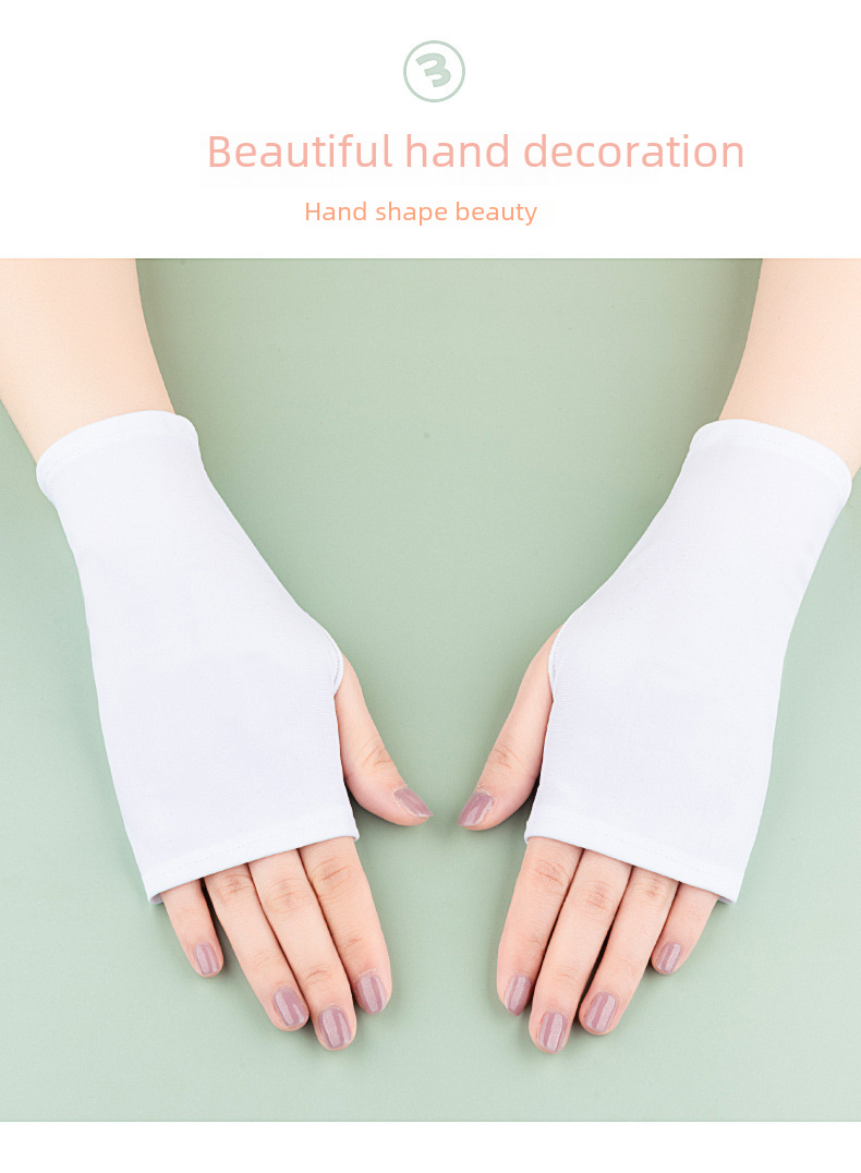 Summer Ice-cool Long Half-finger Sunscreen Sleeves Women's Ultraviolet Arm Protective Arm Sleeves  Sleeves Thin Riding Gloves_voghion.com