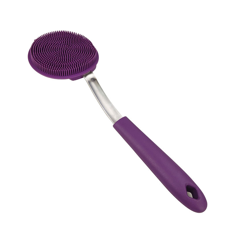 Estropajo de silicona, cepillo para lavar platos, herramienta de cocina, suave y que no daña los revestimientos, cepillo de limpieza de mango largo, herramienta para limpiar ollas que ahorra trabajo.