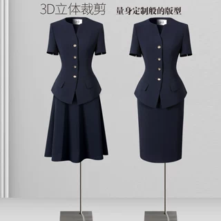 高端上班服套装女西装夏季薄款气质通勤上班前台柜姐珠宝店工作服