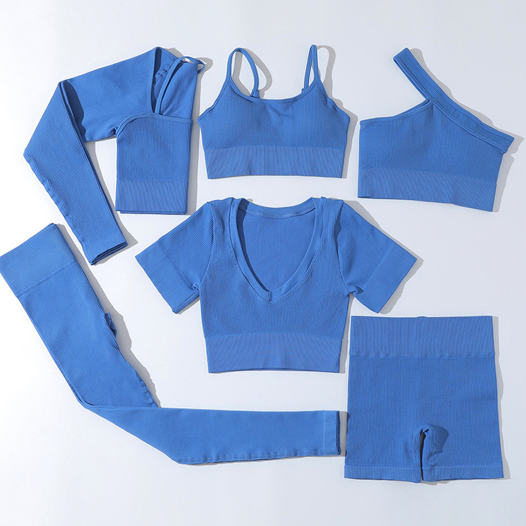 Europeos y estadounidenses de hilo sin pierna trajes deportivos de manga larga chaleco de yoga en una sola pieza pantalones de acondicionamiento de la mujer