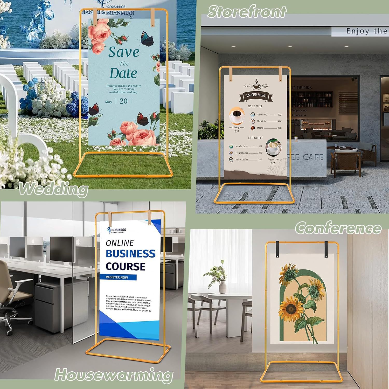 Soporte de arco de bienvenida de boda de metal Soporte de exhibición de logotipo de boda ajustable cuadrado Soporte de fondo de accesorios de boda