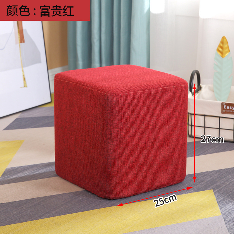 Taburete pequeño Internet celebridad hogar tela taburete bajo sala de estar creativa sofá taburete lindo taburete redondo zapatos Cambio de heces perezoso banco pequeño