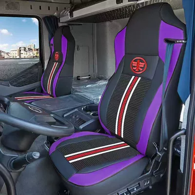 Cushion Interior Modification Four-Season Universal | Seat cushion, seat cover - upgraded-model-vertical-stripe-ice-silk-model-black-and-purple-alone-main-drivers-piece