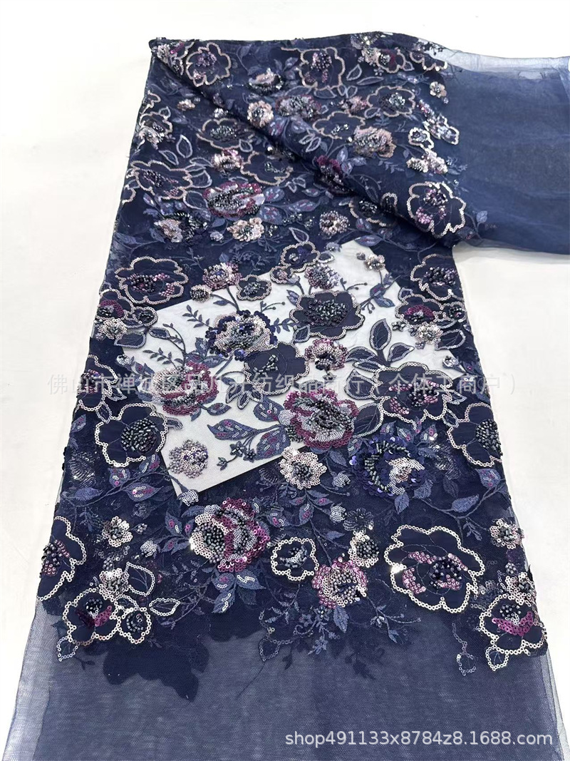 industria pesada láser flor adhesivo tela bordada alta elegante estilo nacional cheongsam vestido camisa vestido tela