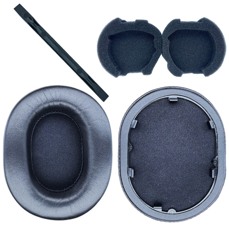 For SONY SONY WH-1000XM5 headset cover pad black Gray protein sheepskin Ice Silk cloth