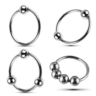 Stainless steel four-bead lock ring phallus ring double-bead three-bead ring penis glans ring male JJ ring adult sex toys