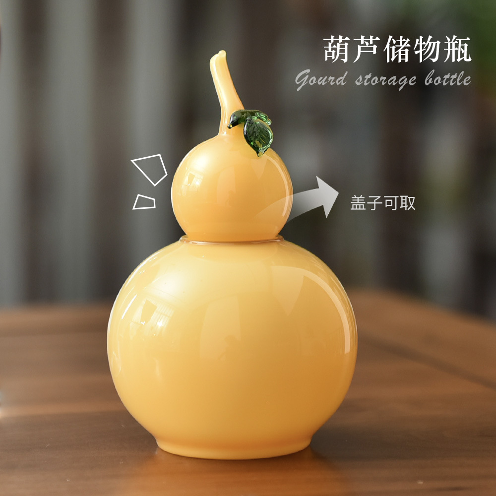 Caja de dulces de calabaza creativa con tapa casera de bocadillos de almacenamiento de celda de alto valor de cara botella de almacenamiento de calabaza de color