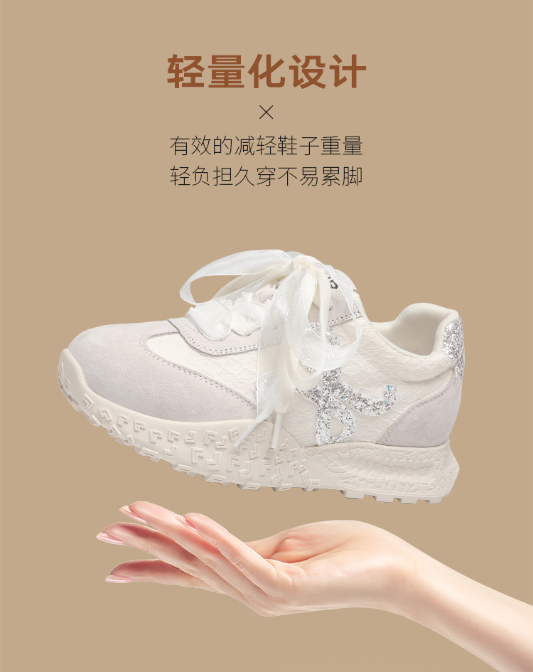 Giày sneaker nữ đế dày cổ điển mũi tròn dây buộc phong cách Đức huấn luyện — Màu hồng chi tiết 11