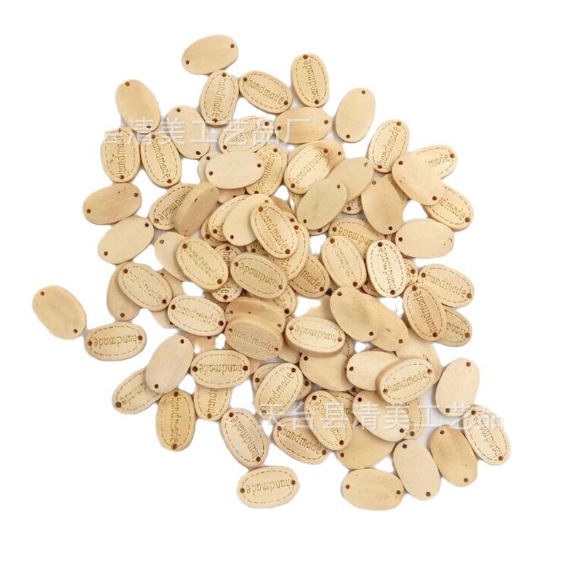 Artesanías de madera de bricolaje Letrero ovalado de madera maciza Grabado láser Handmade 100 piezas por paquete