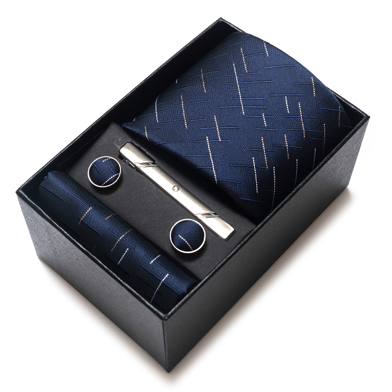 Set de Caja de Regalo con Corbata de Negocios para Hombre de Rayón Jacquard para Boda