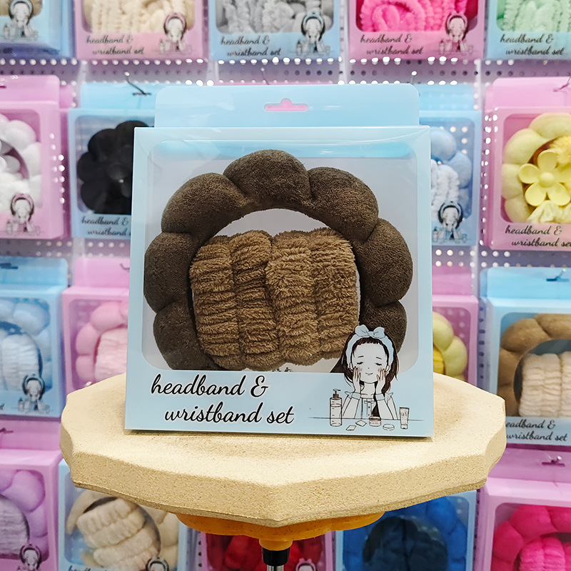 Nueva esponja de lavado de cara de Amazon, diadema de nubes, maquillaje de belleza, diadema de todo fósforo, diadema, horquilla, juego de caja de regalo