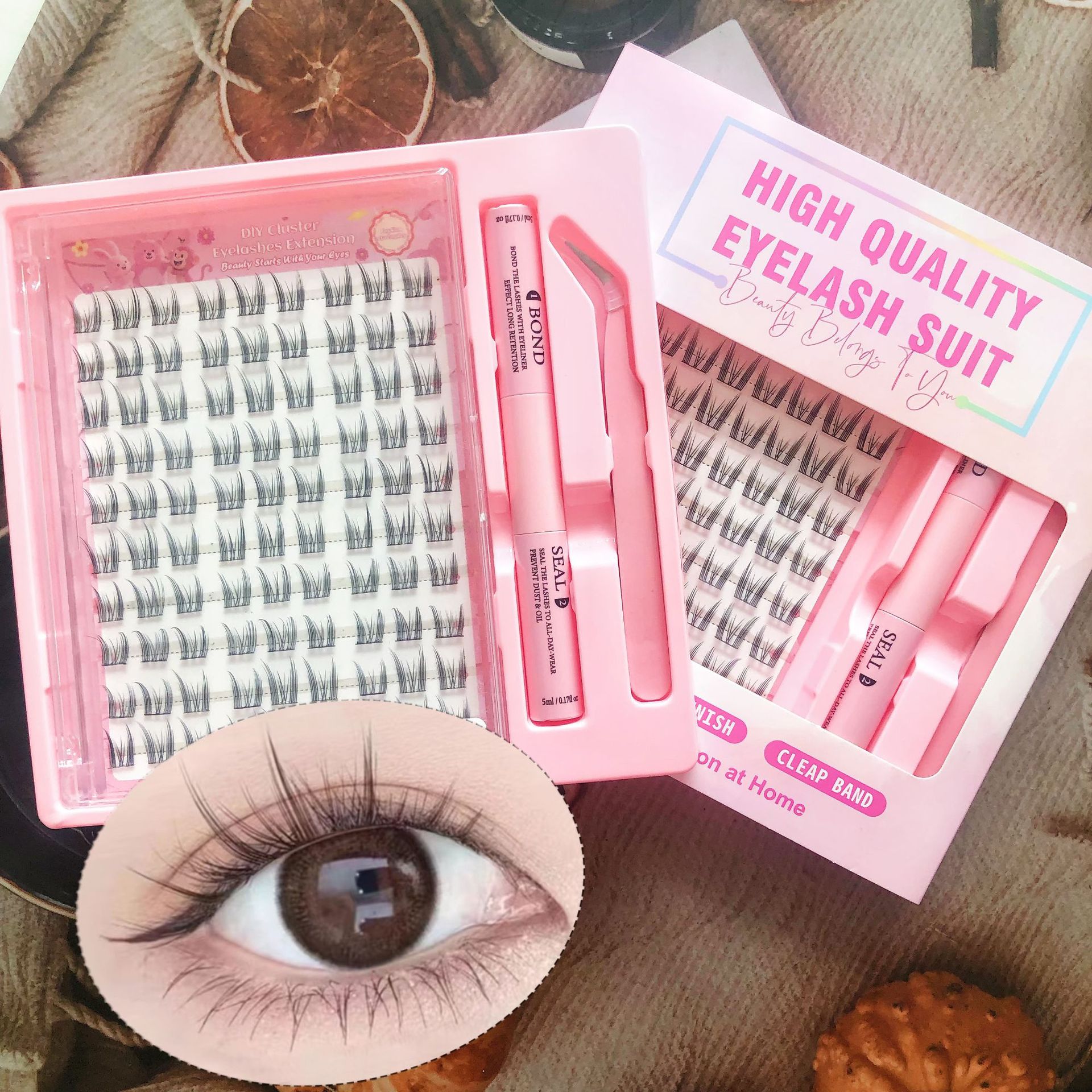 Transfronterizas pestañas falsas 30 - 100D comercio exterior caja de pestañas gruesas con pinzas de pegamento conjunto de pestañas falsas