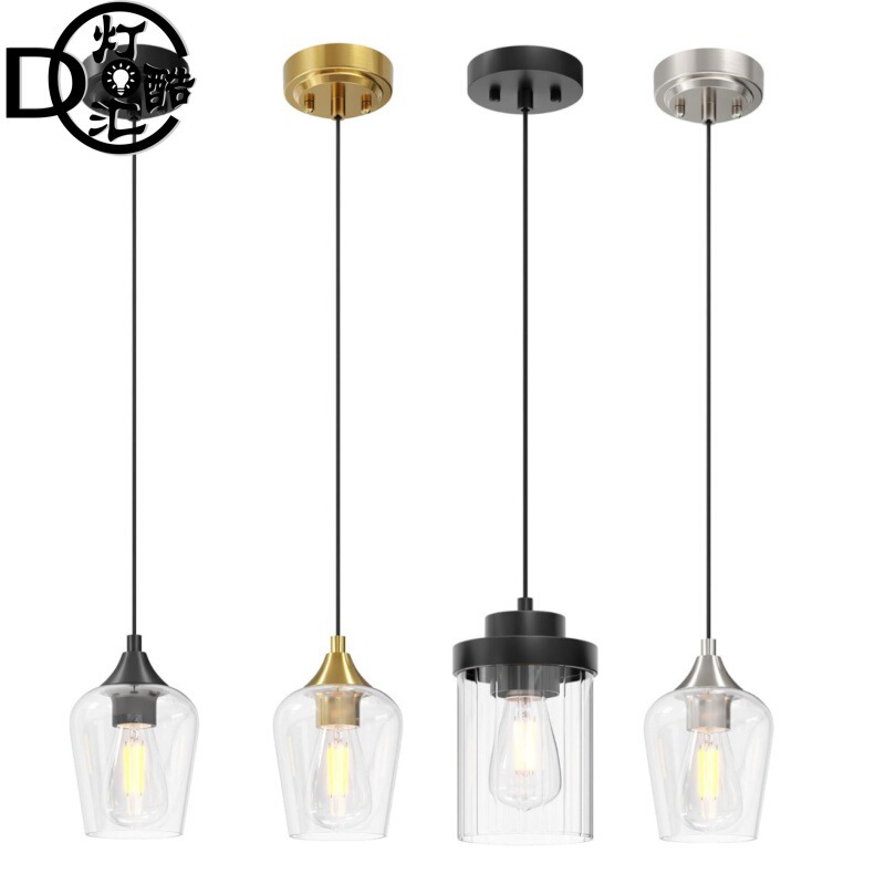 Cross-Border American Kitchen Cafe Restaurant Bar Black Single-Head Chandelier Creative Simple Farmhouse Glass Lamps Cross-Border American Kitchen Cafe Restaurant Bar Black Single-Head Chandelier Creative Simple Farmhouse Glass Lamps