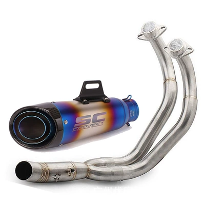 Motorcycle exhaust pipe – for Yamaha Mt07 Mt-07 R7 - full-set-g