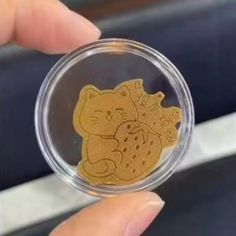 足金999黄金手机贴片金片公主发财暴富招财好柿连连财库新年礼物|undefined
