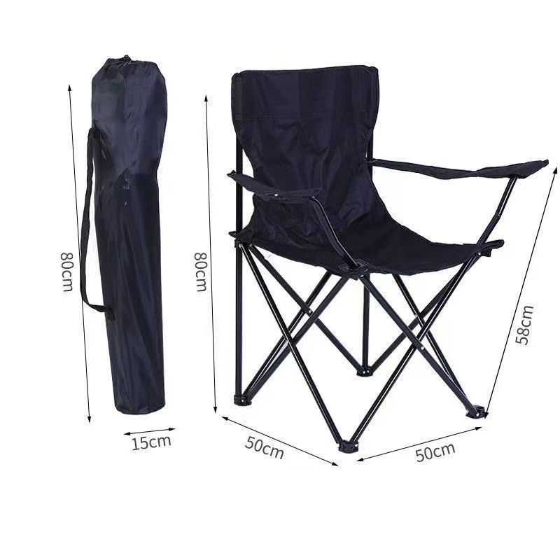 Selección estricta de la silla de camping plegable con soporte de tazas silla de ocio de comidas al aire libre portátil con reposabrazos fácil de almacenar silla de respaldo