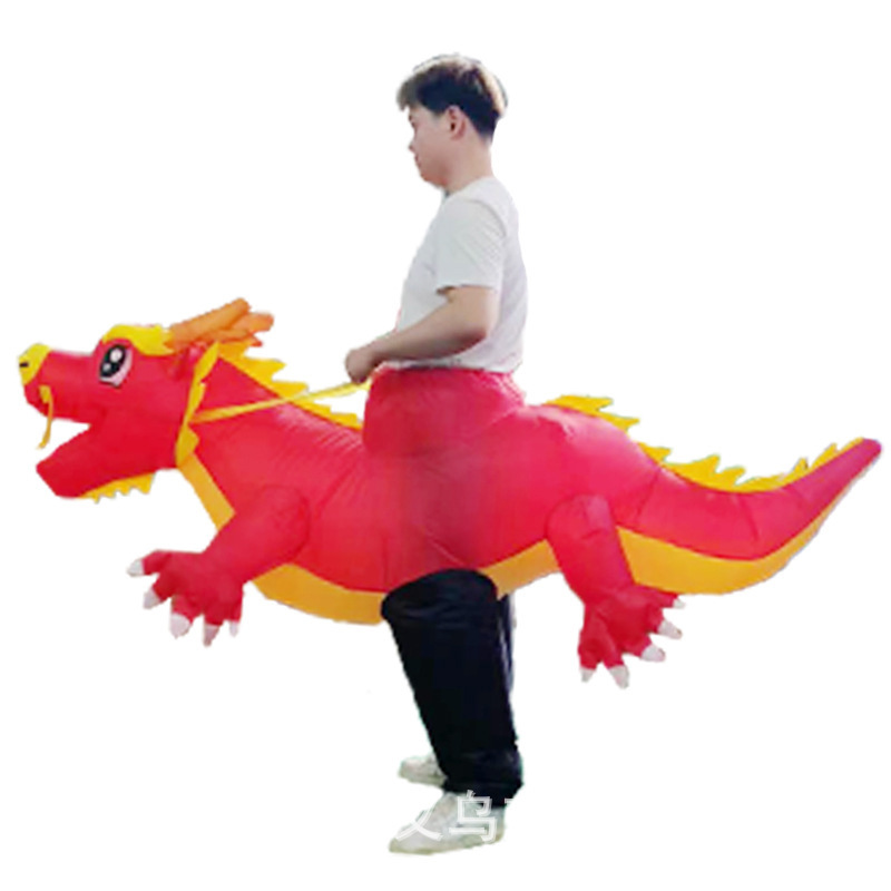 Venta caliente Traje inflable transfronterizo Dinosaurio de Halloween Alien Tyrannosaurus Rex Dress Up Ropa de actuación divertida Decoración de fiesta