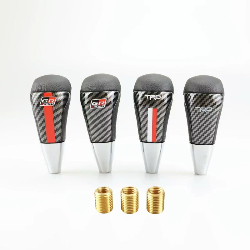 Трансграничные аксессуары для модификации автомобиля, кожаная головка переключения передач из углеродного волокна Toyota, подходящая для универсальной головки переключения передач Land Cruiser