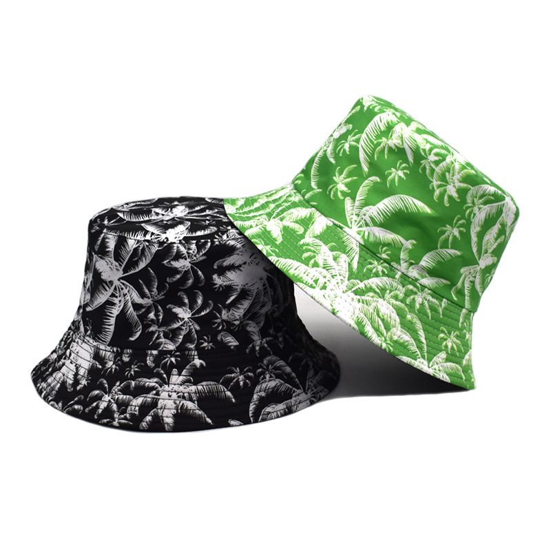 Cotton, Polyester Material Unisex Basic Tree Wide Eaves Bucket Hat