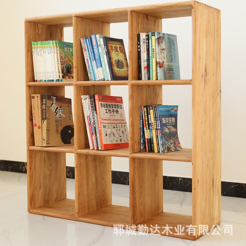 Old Elm Bookshelf Solid Wood Log Bookcase Combination Storage Cabinet Living Room Floor-Standing Storage Multi-Layer Storage Low Bookshelf