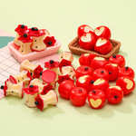 仿真立体爱心苹果核 DIY奶油胶鞋扣汽车桌面摆件儿童玩具树脂配件