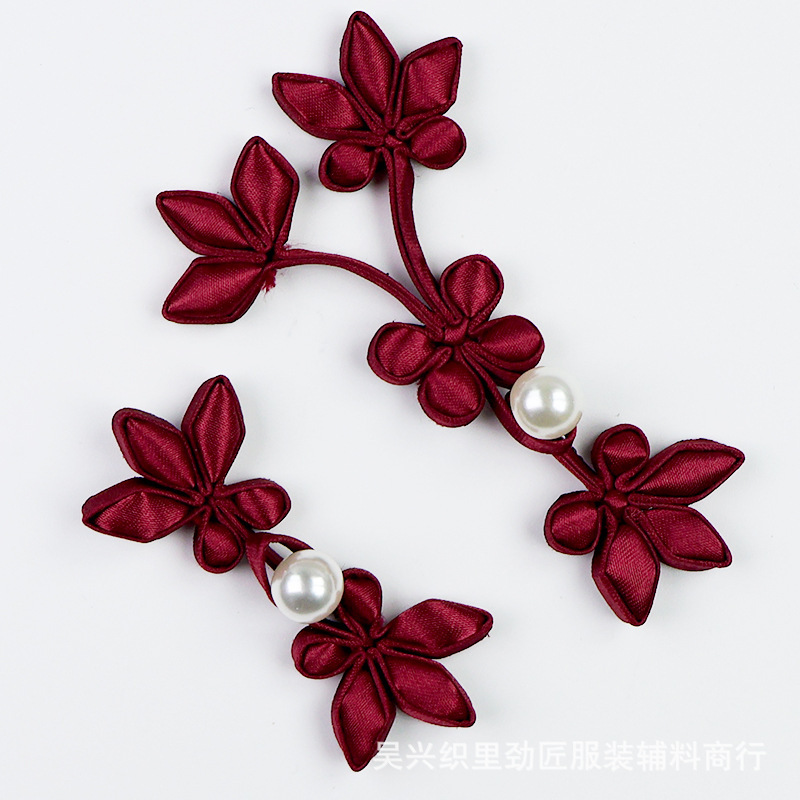 High-Temperature Iron-On Gardenia Flower Pig Nose Button Cotton-Filled Button for Clothing, Cheongsam Decorative Three-Dimensional Chinese Style Button High-Temperature Iron-On Gardenia Flower Pig Nose Button Cotton-Filled Button for Clothing, Cheongsam Decorative Three-Dimensional Chinese Style Button