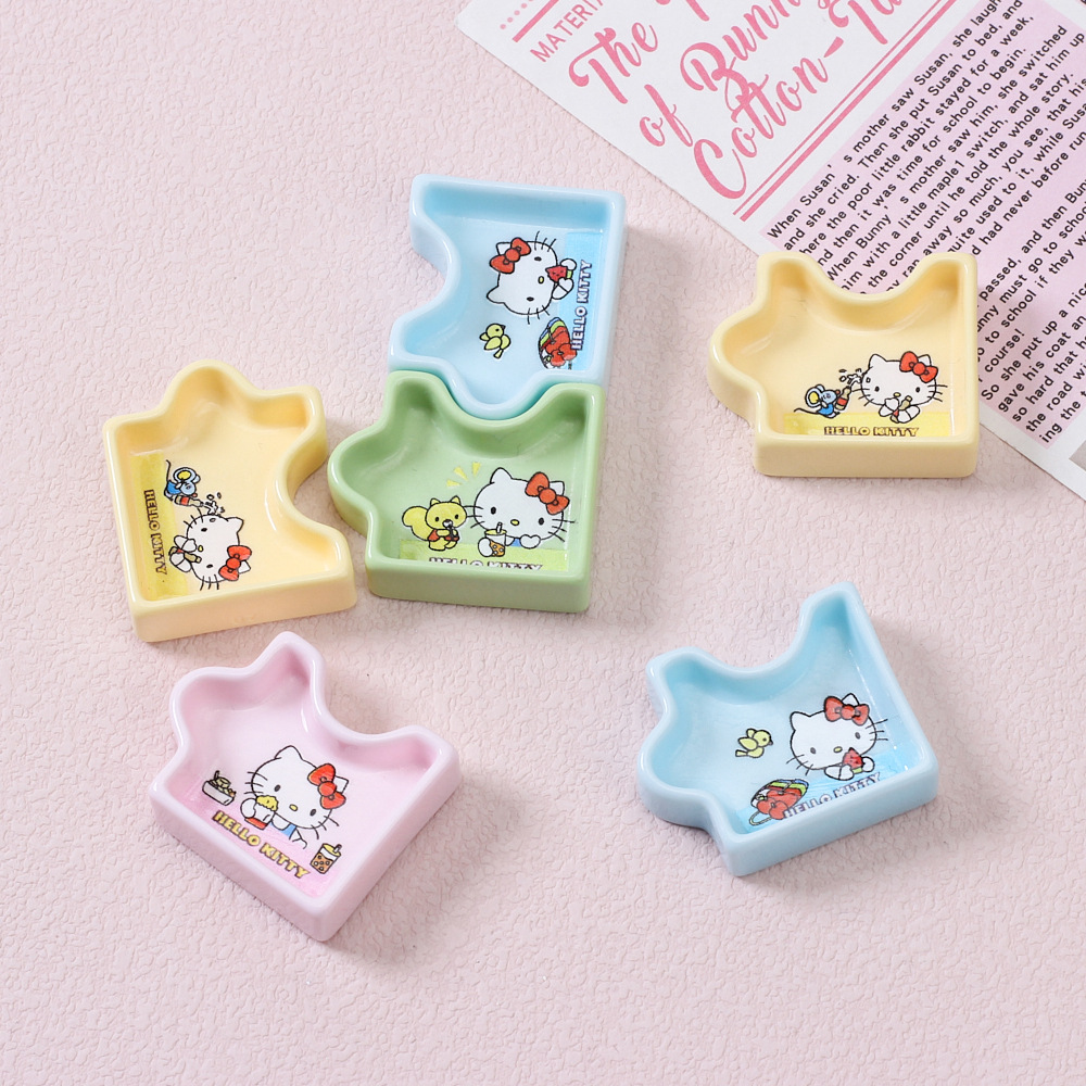 Kit de materiales DIY con diseño de gato y rompecabezas - Incluye plato, pegamento de crema, pinzas y accesorios de resina - Para manualidades