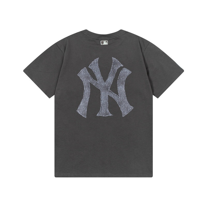 MLBハイバージョン男女カップルダメージ加工ビッグロゴファッション速乾クールTシャツ半袖25春夏新作レディーストレンド|undefined