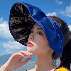 Shell-shaped cap headband for women, Korean-style versatile sun hat with face-covering design—perfect for sunny days; trendy shellfish-inspired fisherman hat with a breathable open-top style.
