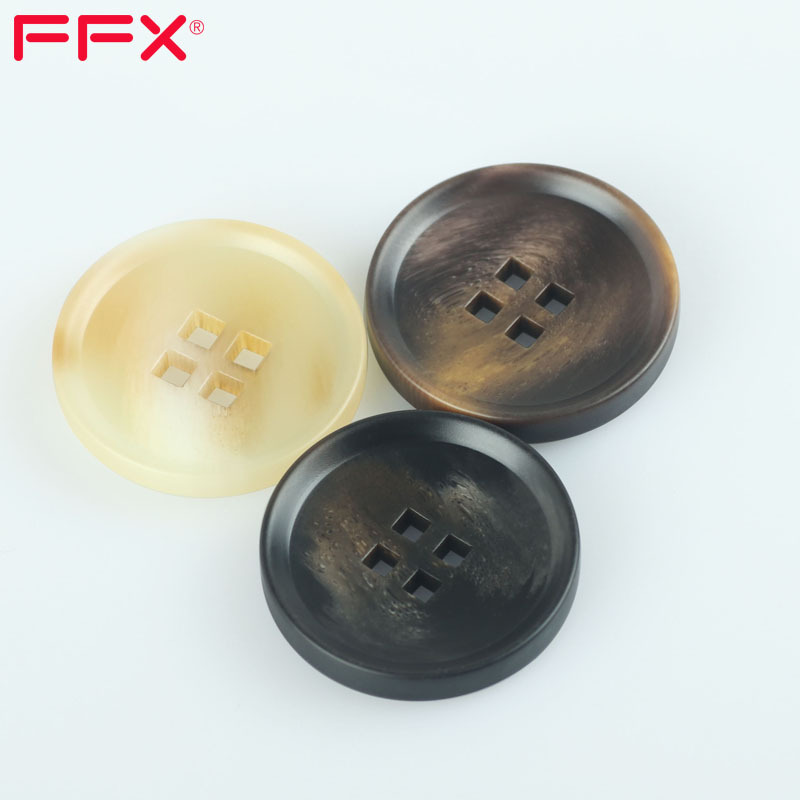 经典复古四眼树脂纽扣方形扣眼男女外套西装风衣大衣激光厂家现货